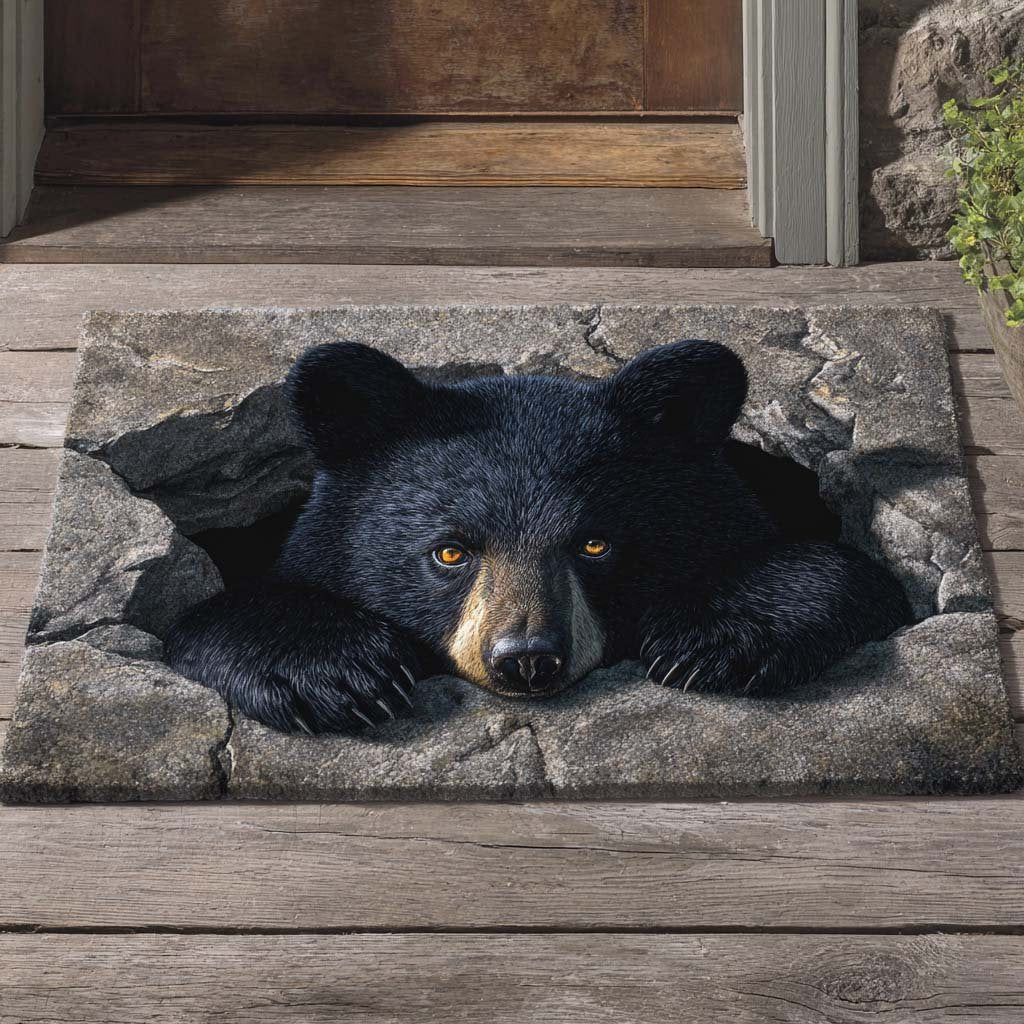 Bear Hollow Doormat - Cute Animal Design | Printed Welcome Doormat
