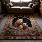 Bear Horizon area rug in a living room