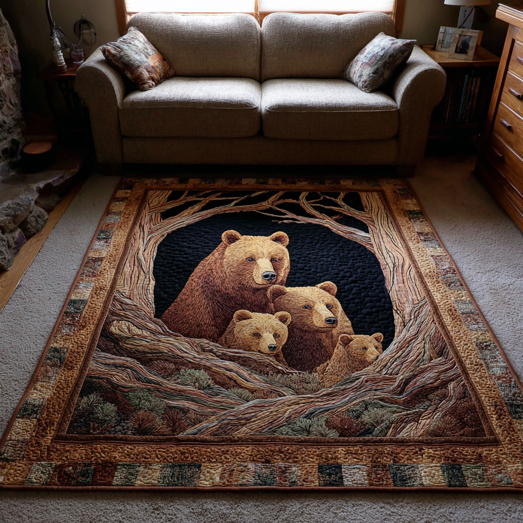 Bear Horizon area rug in a living room