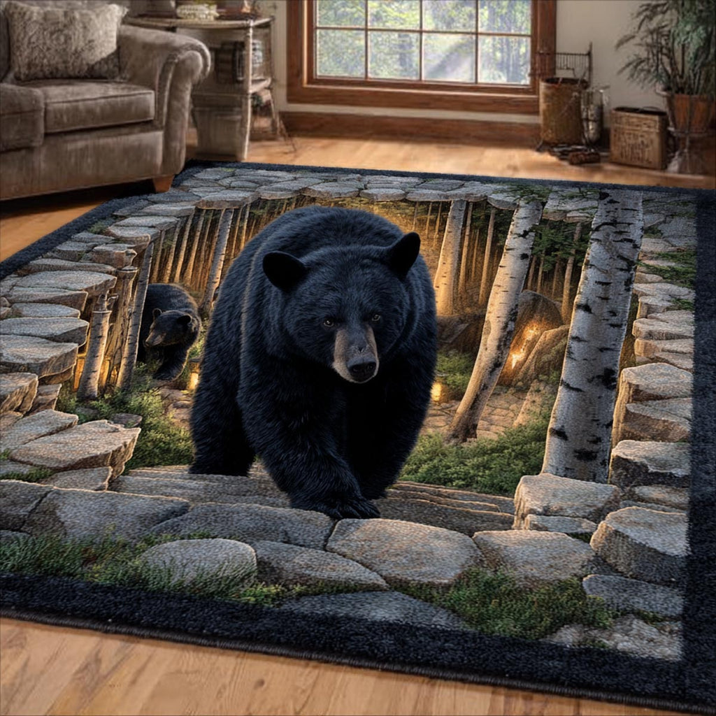 Bear Horizon area rug in a living room