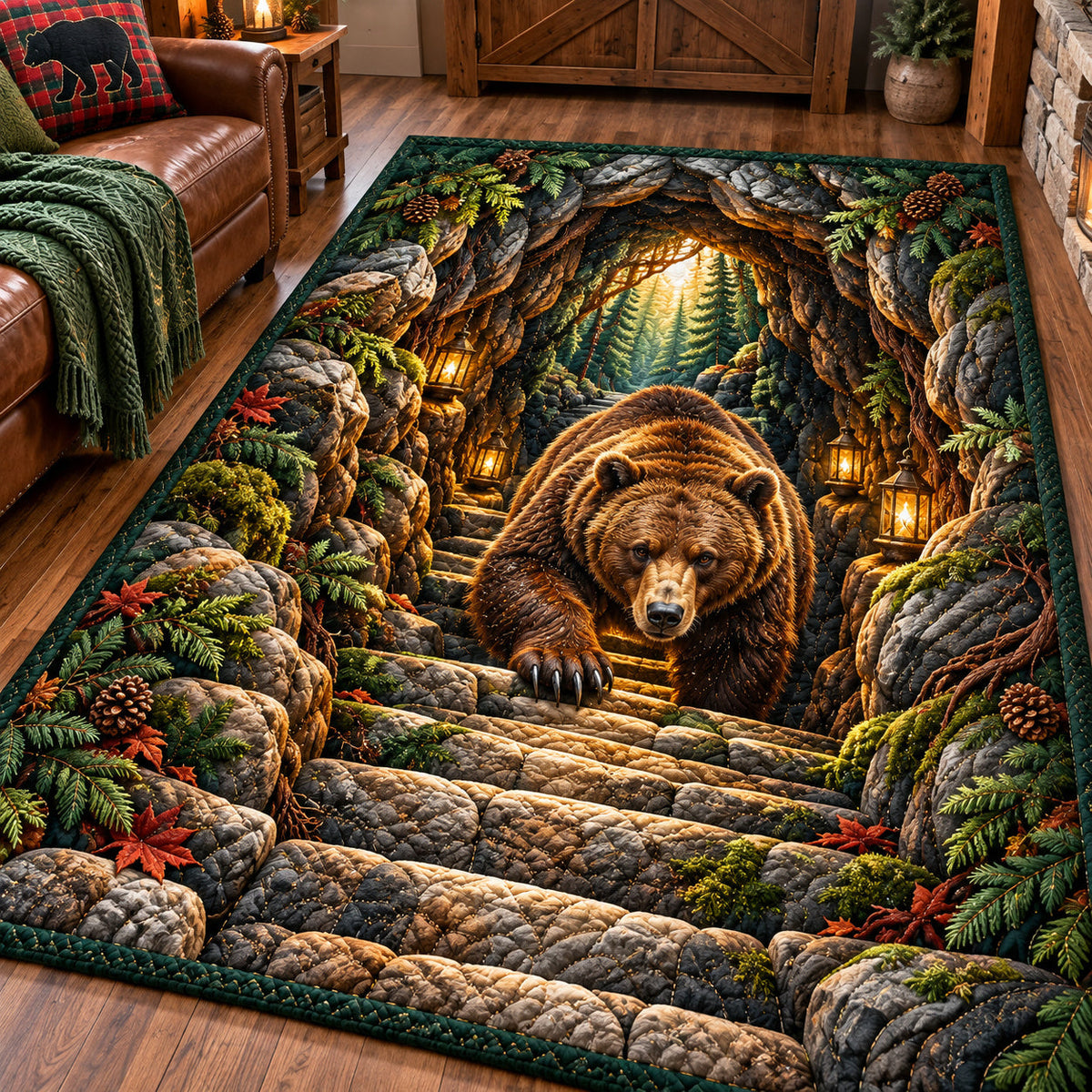 Bear Mountain Spirit area rug in a living room