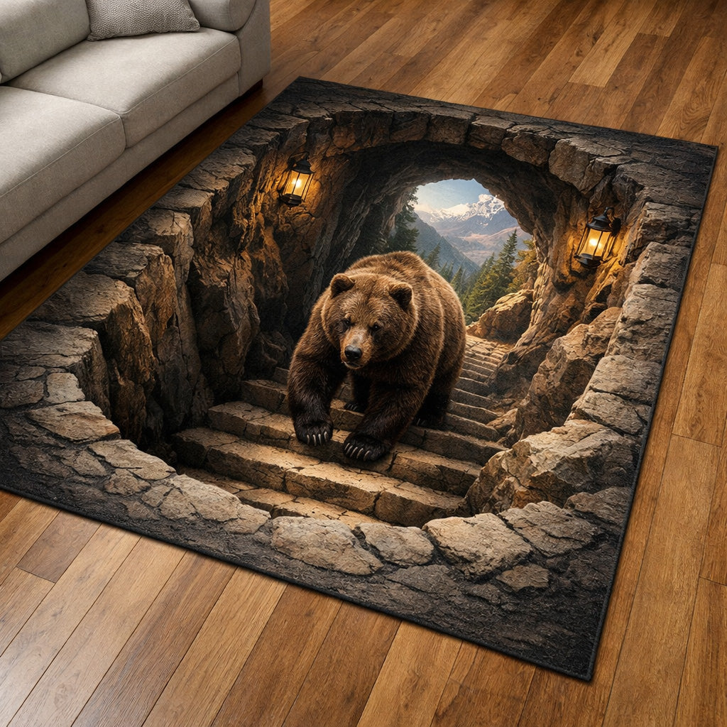 Bear Passage area rug in a living room