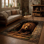 Bear Spirit area rug in a living room