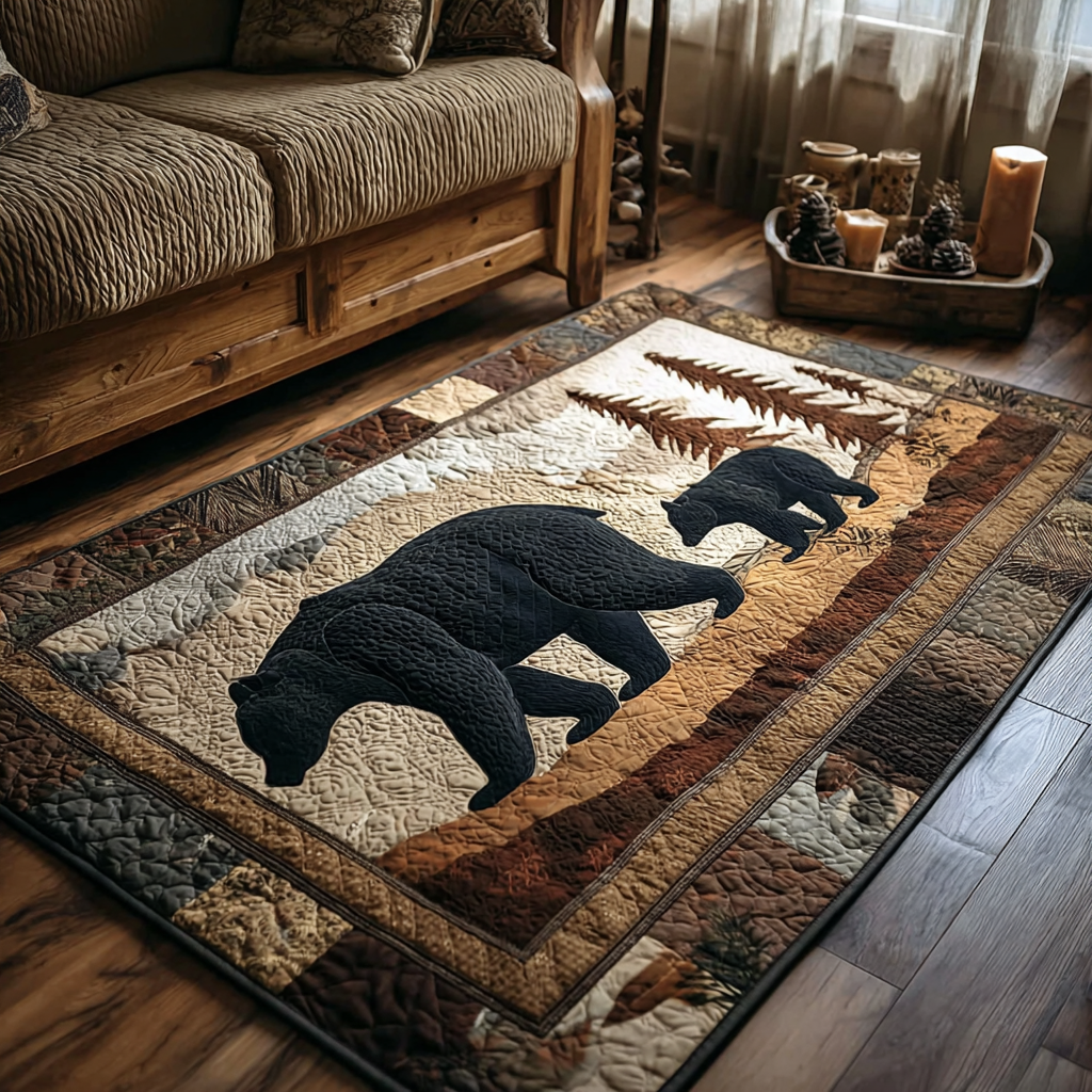 Bear Spirit area rug in a living room