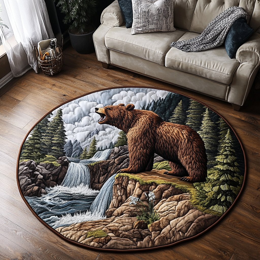 Bear Spirit Round Mat Rug - Cute Pet Design | Animal Printed Home Decor
