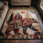 Bear Strength area rug in a living room