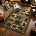 Bear Totem area rug in a living room