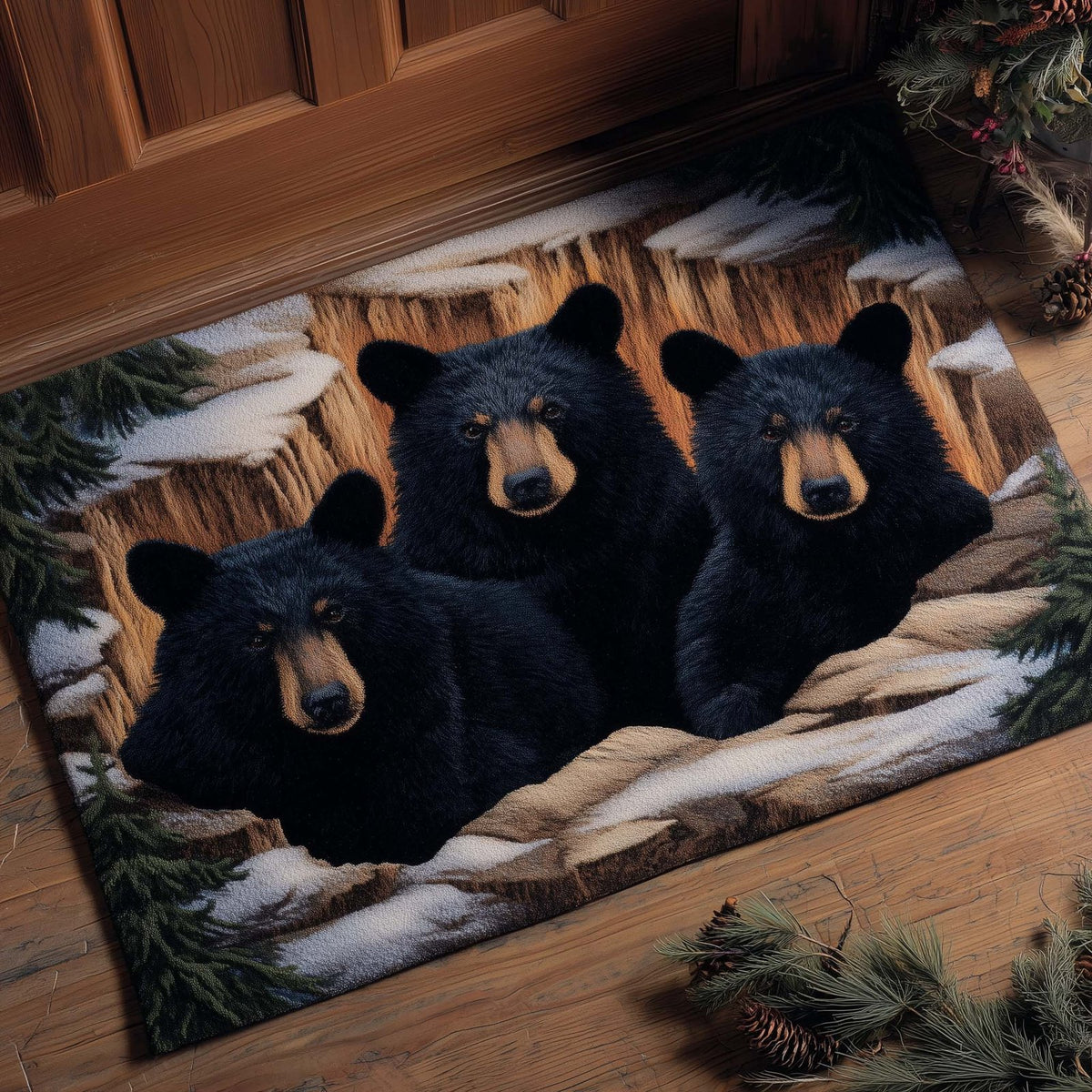 Bear Trail Doormat - Cute Animal Design | Printed Welcome Doormat