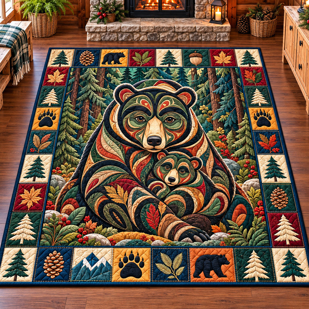Bear Wilderness Lodge area rug in a living room