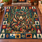 Bear Wilderness Lodge area rug in a living room