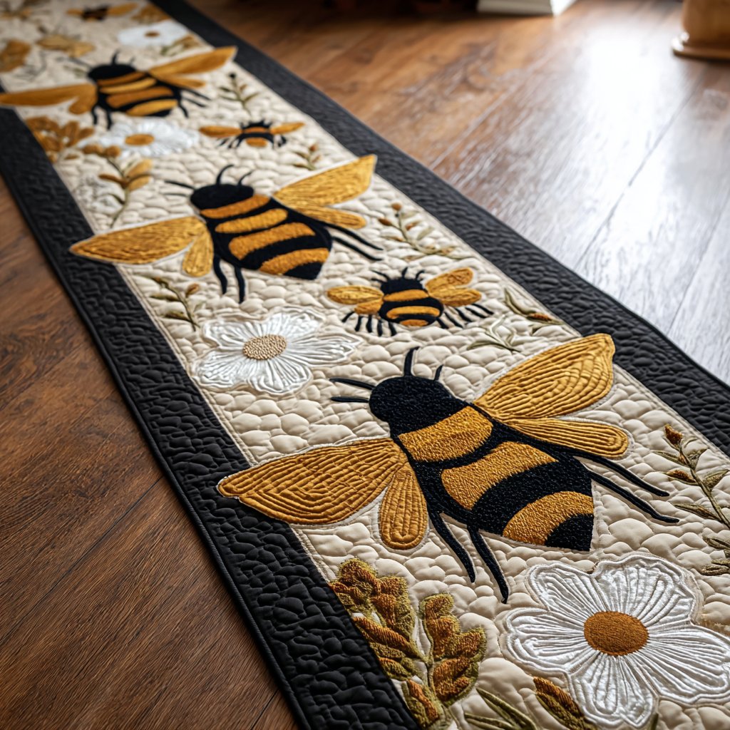 Bee Bloom Runner Carpet Runner Rug - Cute Pet Design | Animal Printed Runner Rug