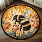 Bee Blossom Round Mat Rug - Nature Design | Serene Home Decor