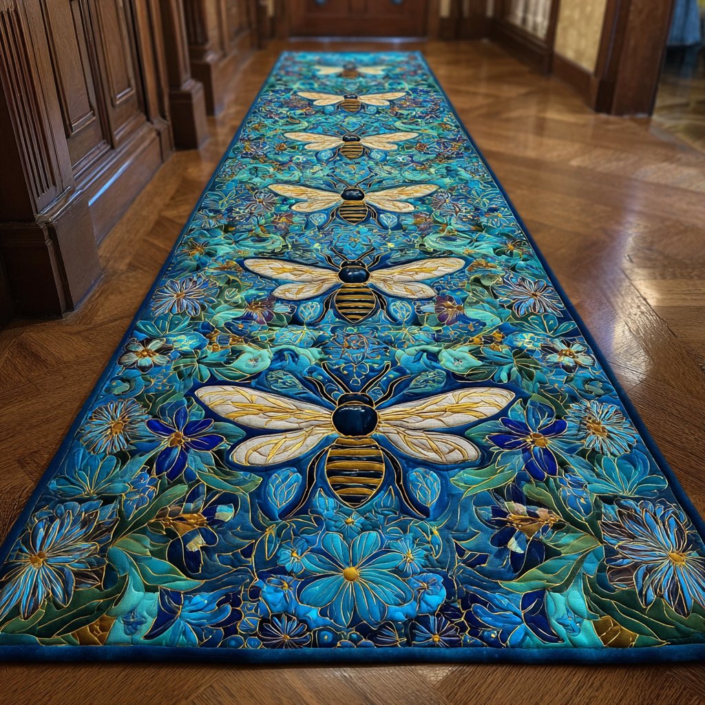 Bee Blossom Runner Carpet Runner Rug - Cute Pet Design | Animal Printed Runner Rug