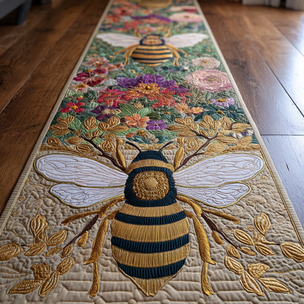 Bee Garden Runner Carpet Runner Rug - Cute Pet Design | Animal Printed Runner Rug