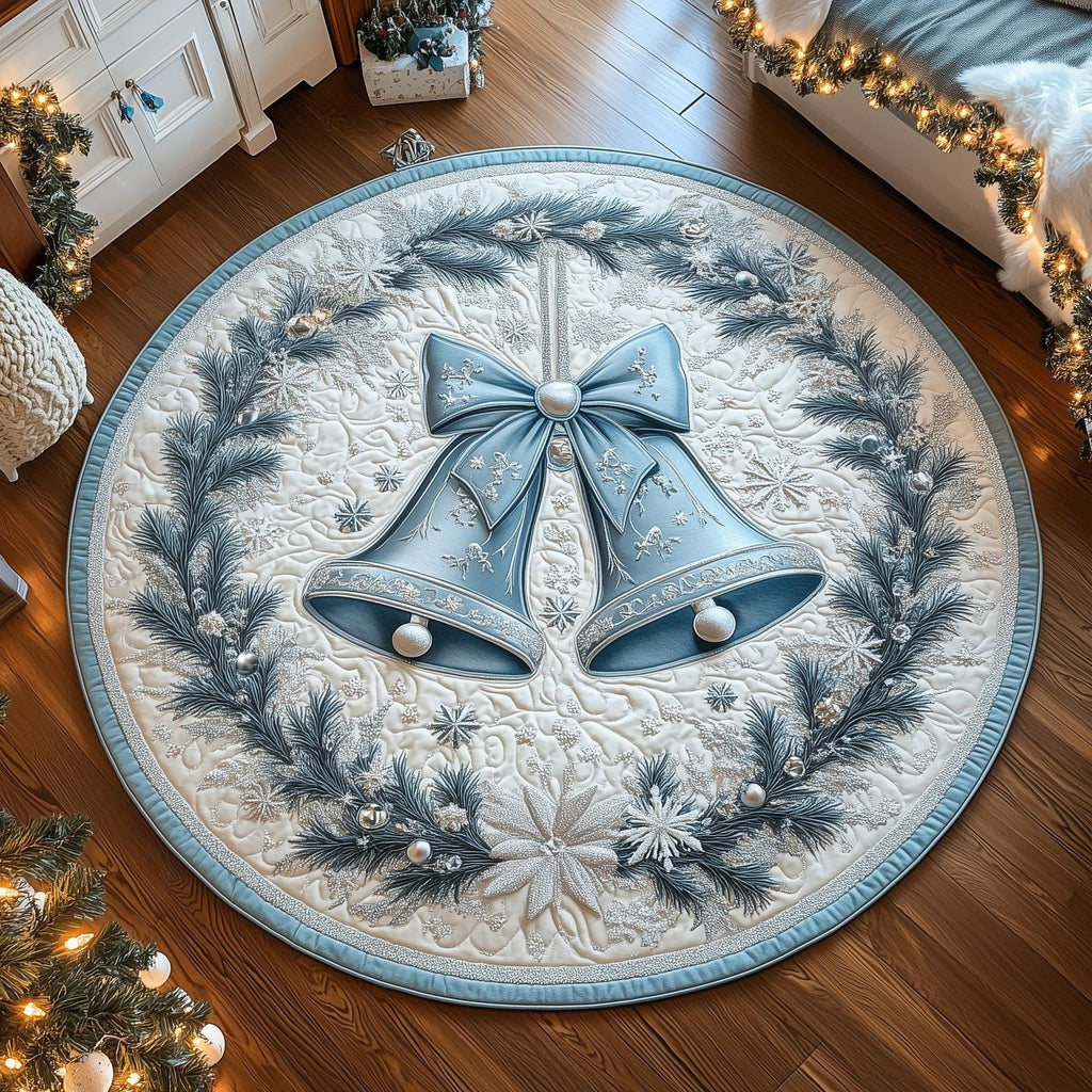 Bell in Blue Round Mat Rug - Nature Design | Serene Home Decor