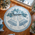 Bell in Blue Round Mat Rug - Nature Design | Serene Home Decor
