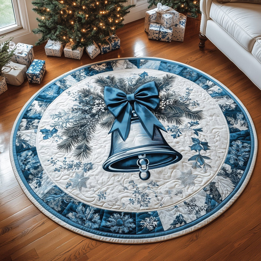 Bell in Blue Round Mat Rug - Nature Design | Serene Home Decor