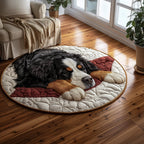 Bernese Mountain Round Mat Rug - washable non-slip printed rug