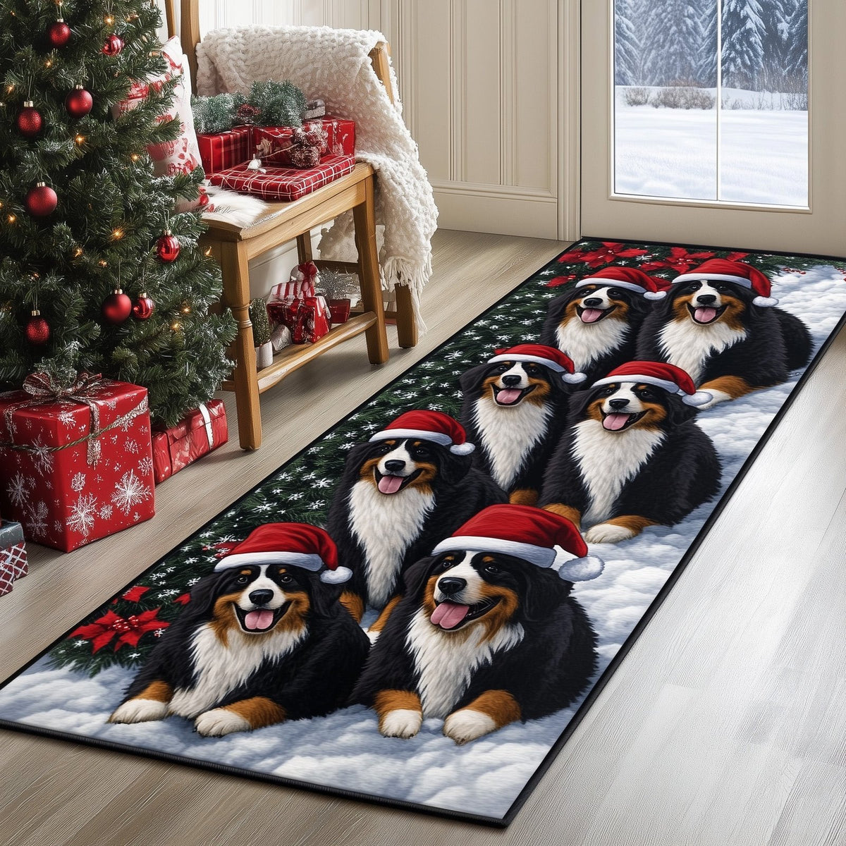 Bernese Mountain Runner Rug - Nature Design | Serene Runner Rug
