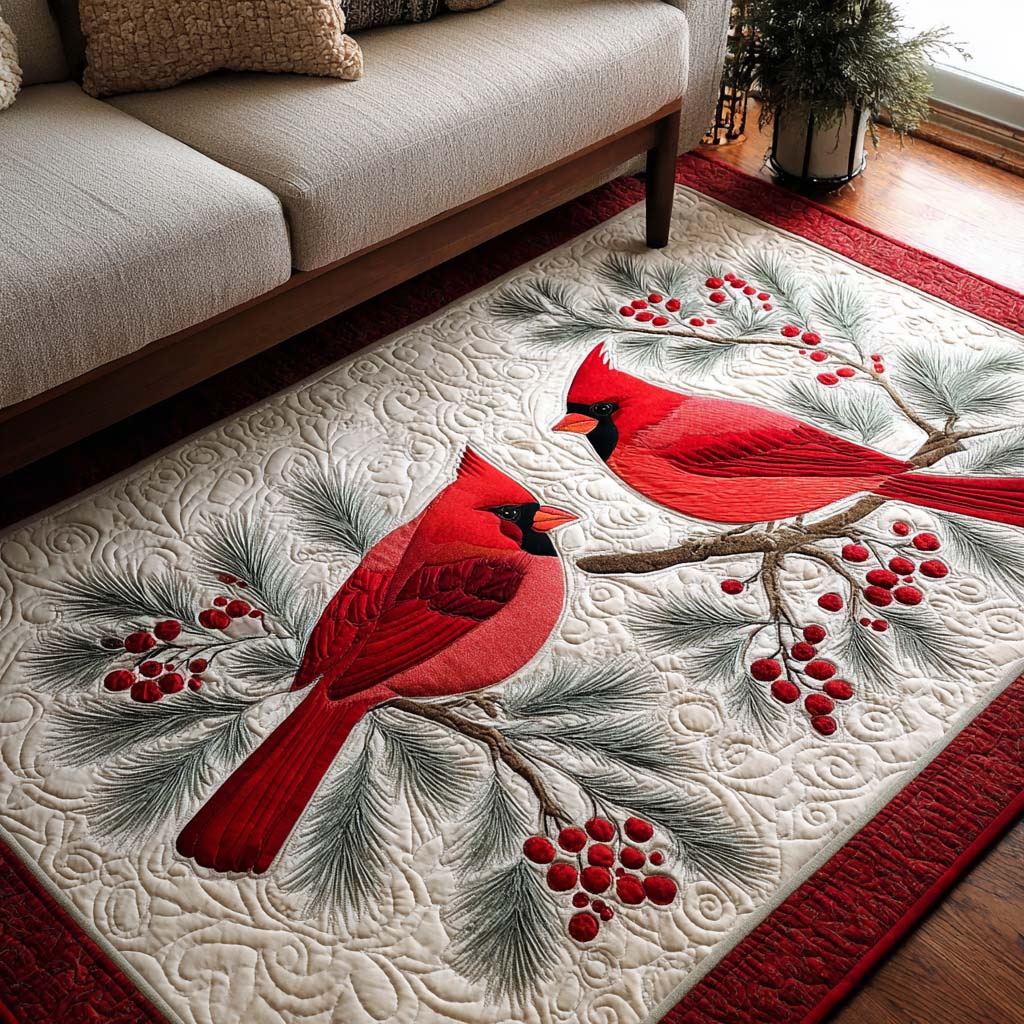 Berry Cardinal area rug in a living room