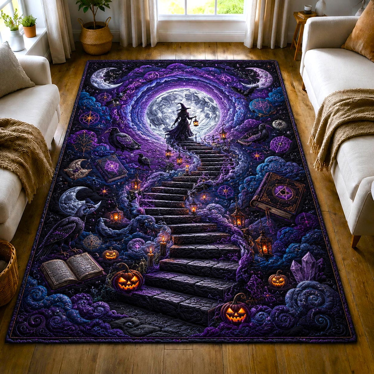Bewitched Harvest area rug in a living room