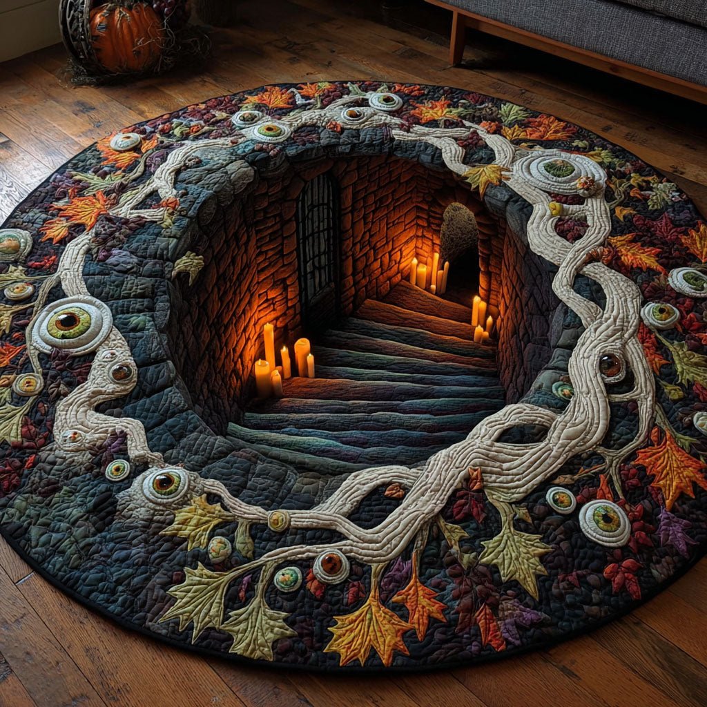 Beyond the Watchers Round Mat Rug - washable non-slip printed rug