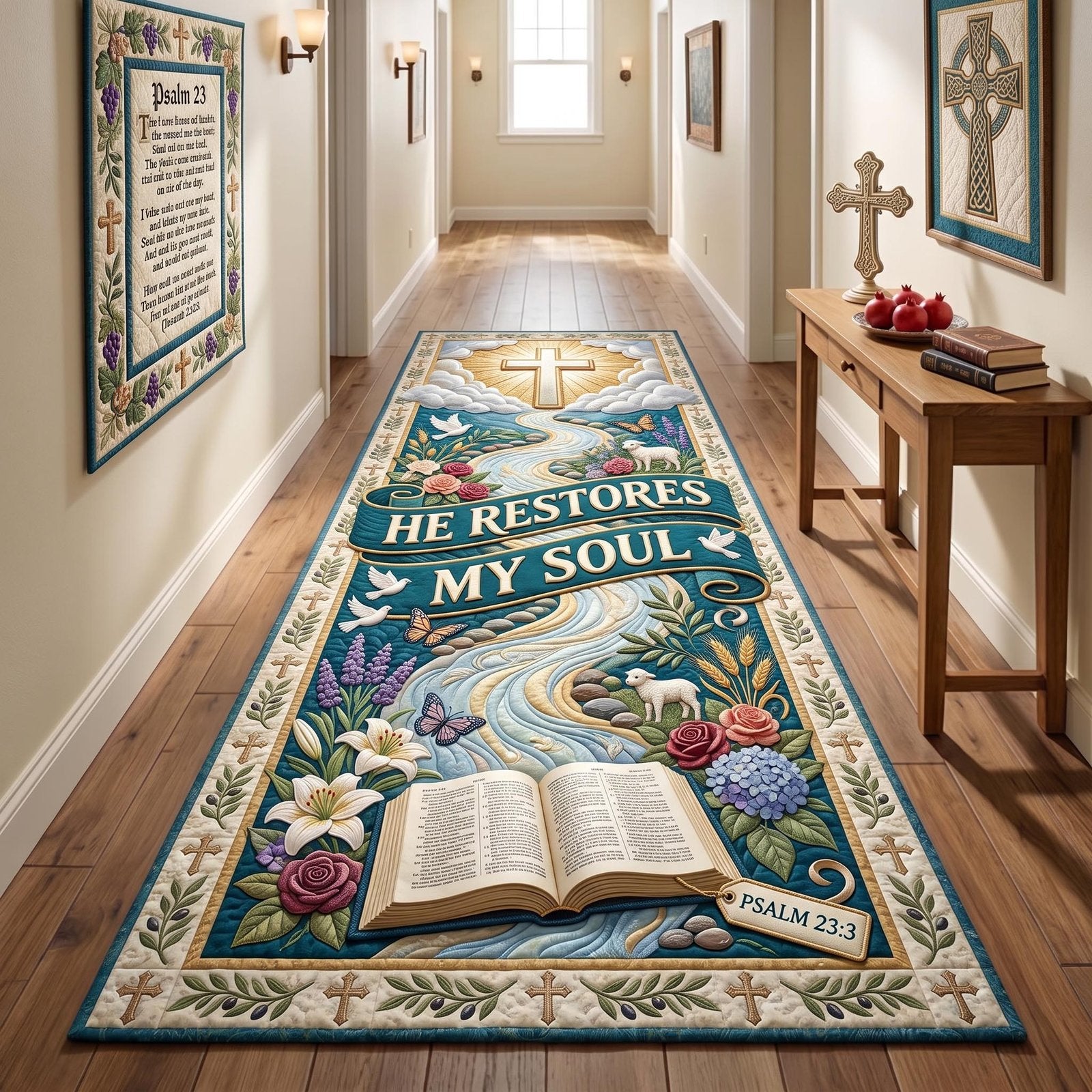 Bible Grace Runner Rug - Nature Design | Serene Runner Rug