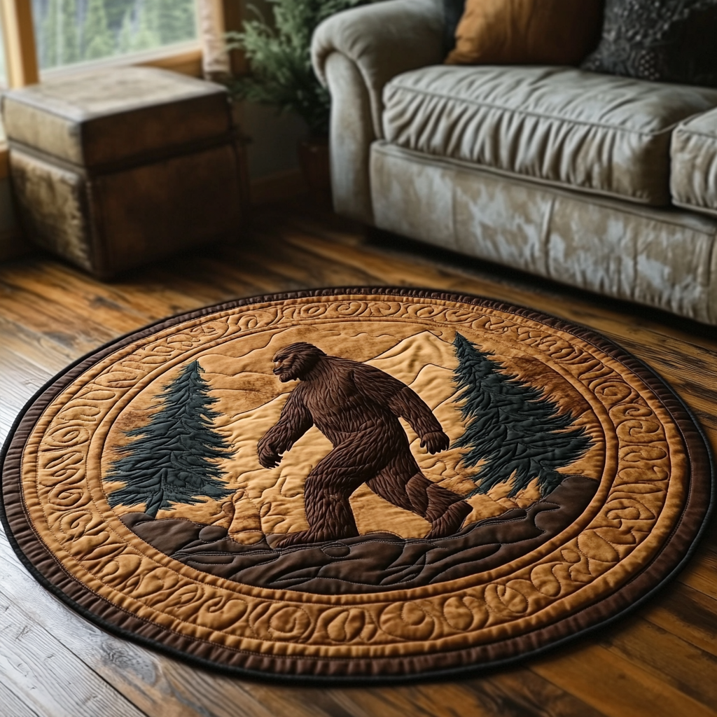 Bigfoot Chronicles Round Mat Rug