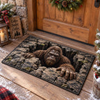Bigfoot Doorstep Surprise Doormat - Nature Design | Printed Welcome Doormat - washable non-slip printed rug