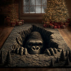 Bigfoot Emergence Realm area rug in a living room
