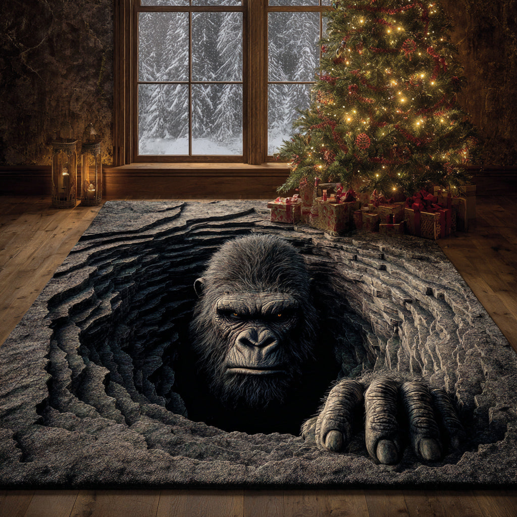 Bigfoot Hidden Gaze area rug in a living room