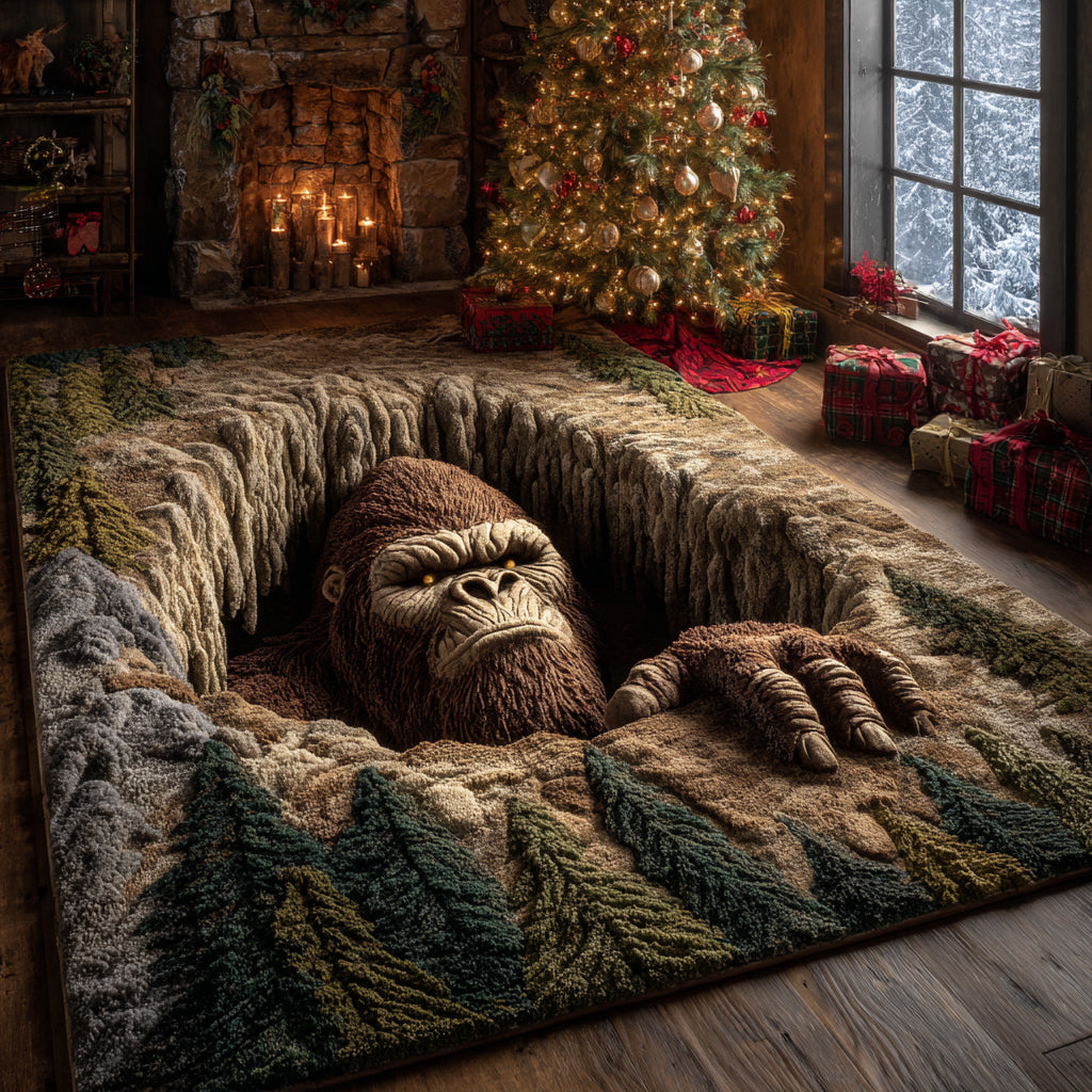 Bigfoot Jungle Guardian area rug in a living room