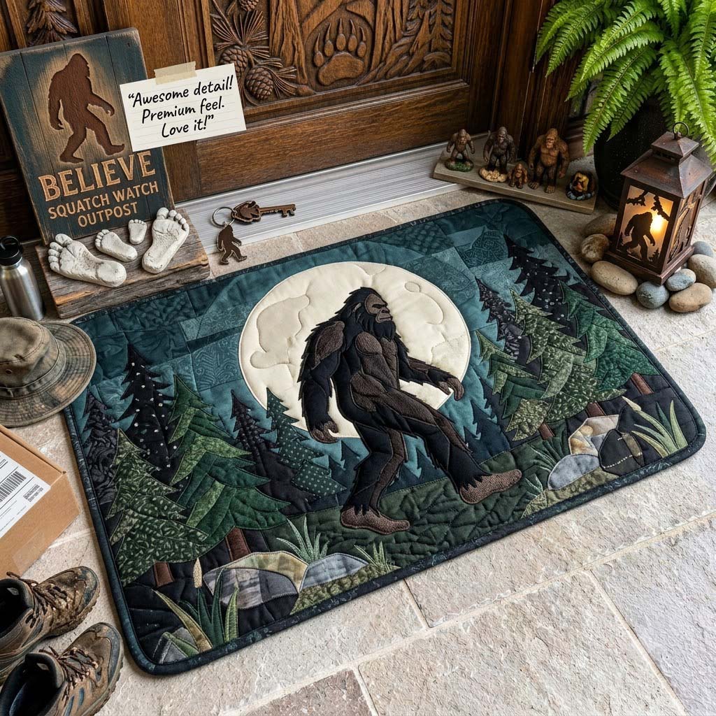 Bigfoot Nights Doormat - Nature Design | Nature Doormat - washable non-slip printed rug