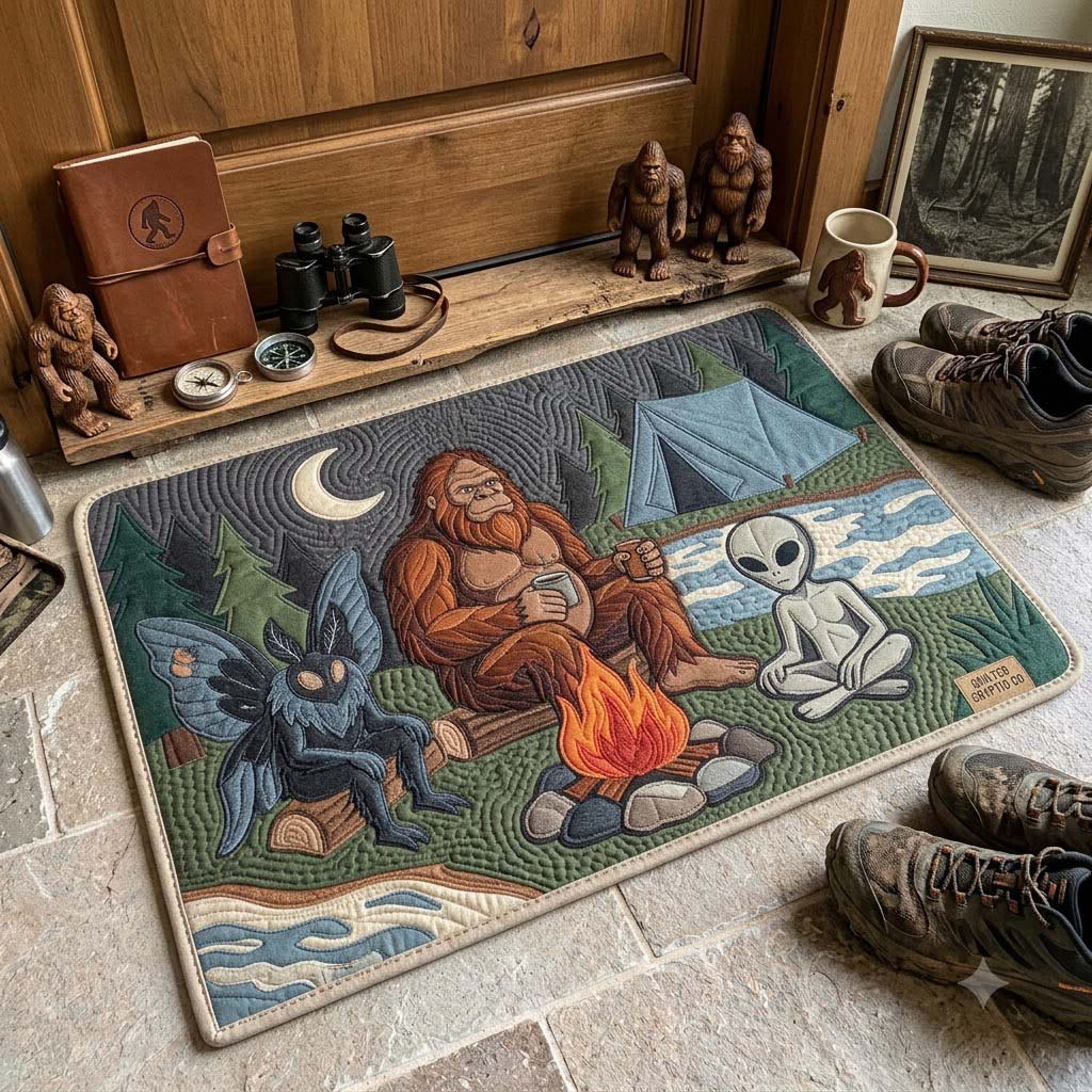 Bigfoot Nights Doormat - Nature Design | Nature Front Door Mat - washable non-slip printed rug