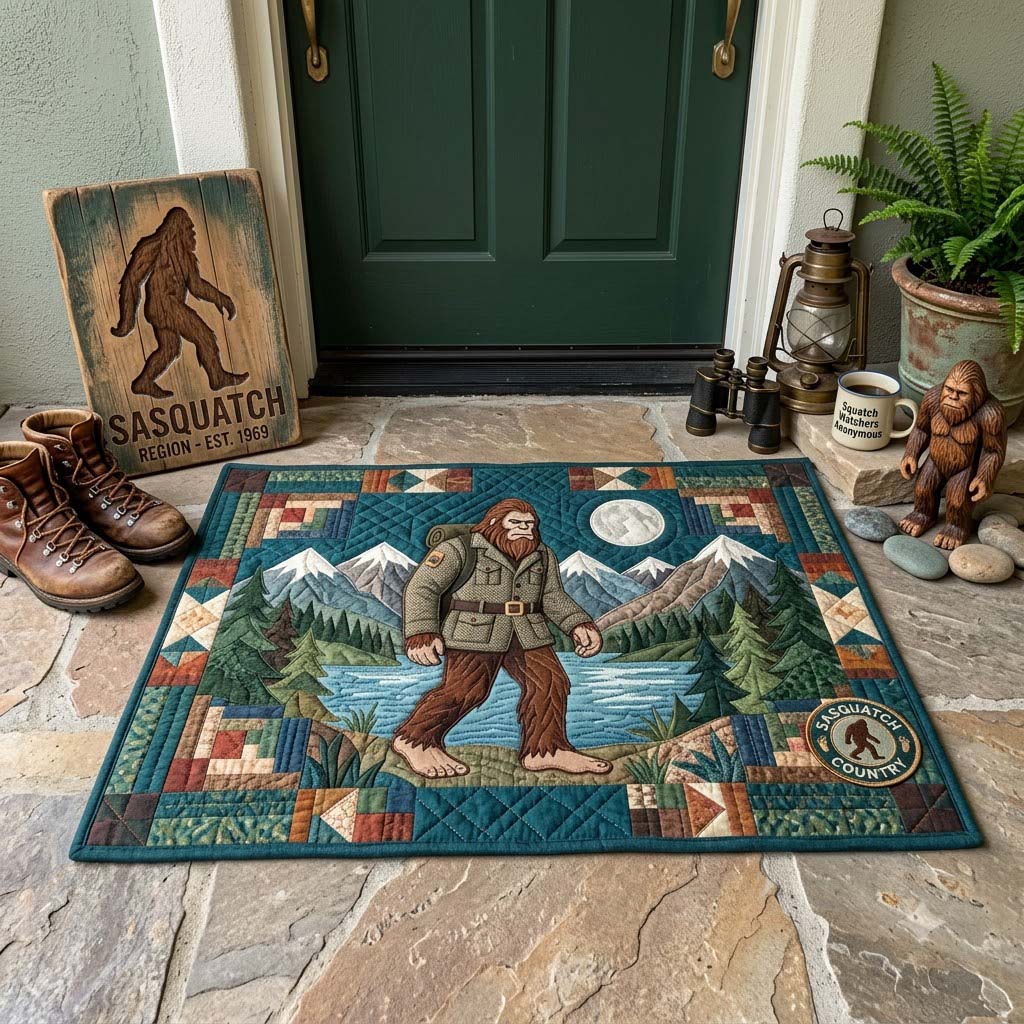 Bigfoot Nights Doormat - Nature Design | Nature Entry Mat - washable non-slip printed rug