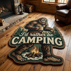 Bigfoot Tracks Custom Shape Area Rug - Nature Design | Die-Cut Non-Slip Rug - washable non-slip printed rug