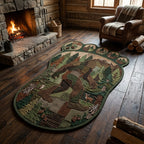 Bigfoot Trail Custom Shape Area Rug - Nature Design | Die-Cut Non-Slip Rug - washable non-slip printed rug