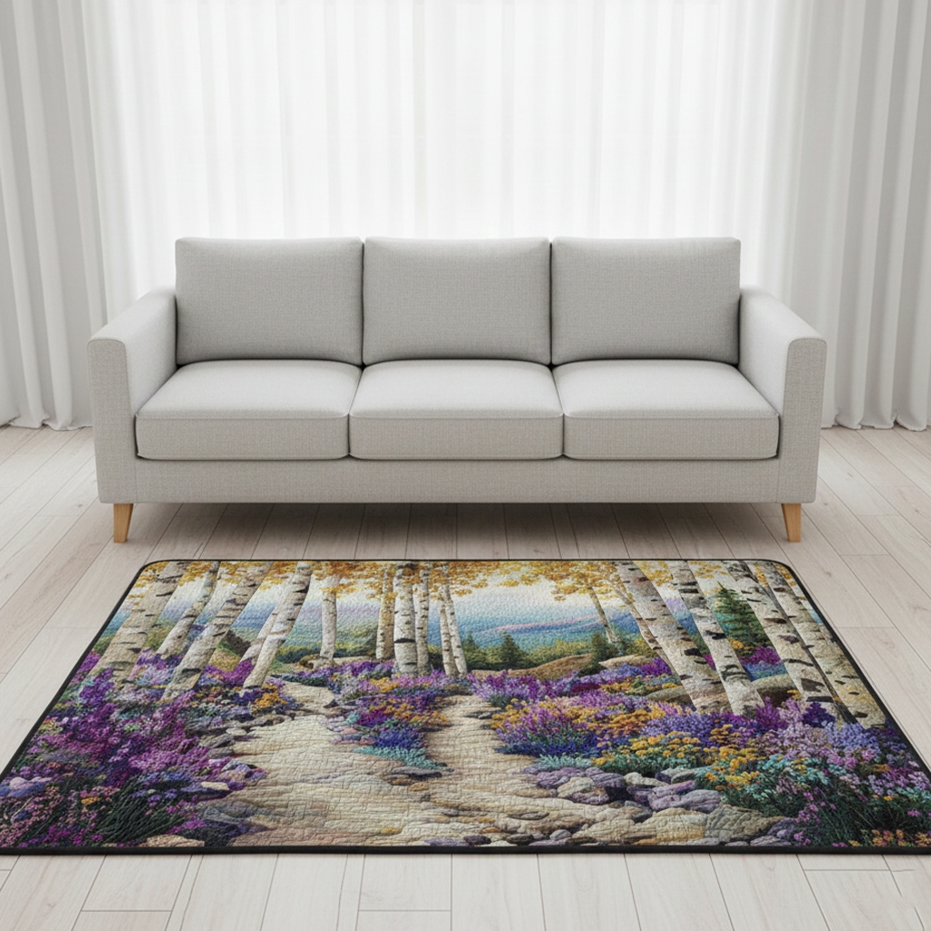 Birch Meadow area rug in a living room
