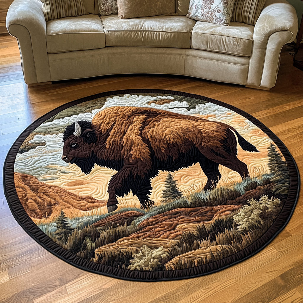 Bison Haven Round Mat Rug