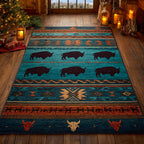 Bison Spirit Dawn area rug in a living room