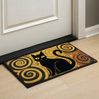 Black Cat Doormat - Cute Animal Design | Printed Welcome Doormat