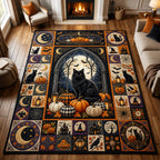 Black Cat Moonlight area rug in a living room