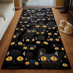 Black Cat Runner Rug - Cute Pet Design | Animal Printed Runner Rug