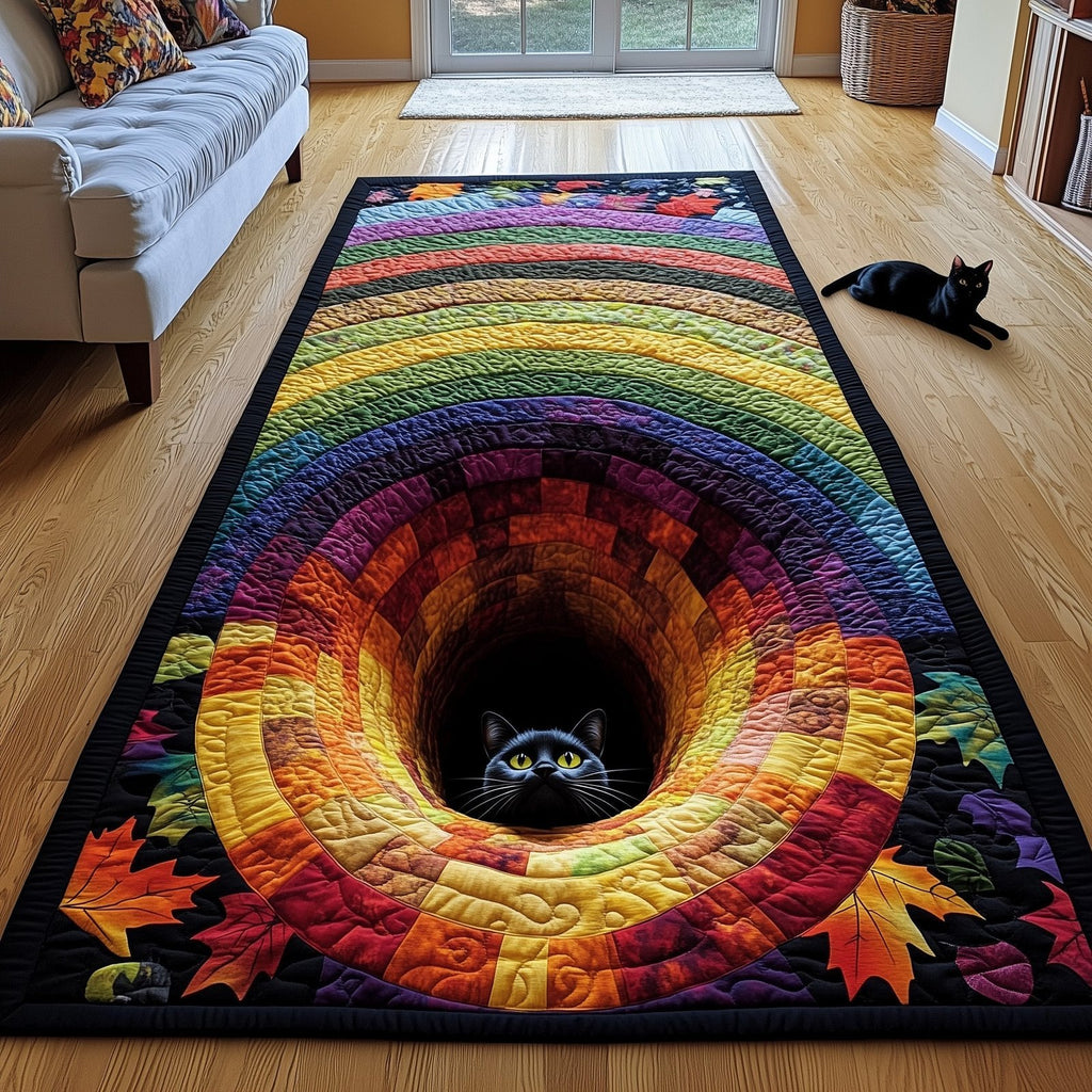 Black Cat Runner Rug - Cute Pet Design | Animal Printed Runner Rug