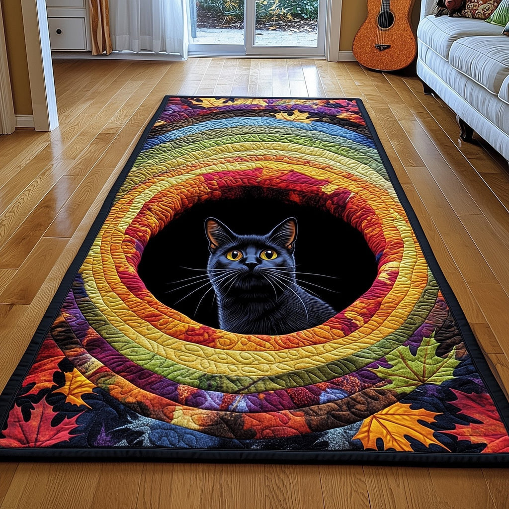 Black Cat Runner Rug - Cute Pet Design | Animal Printed Runner Rug