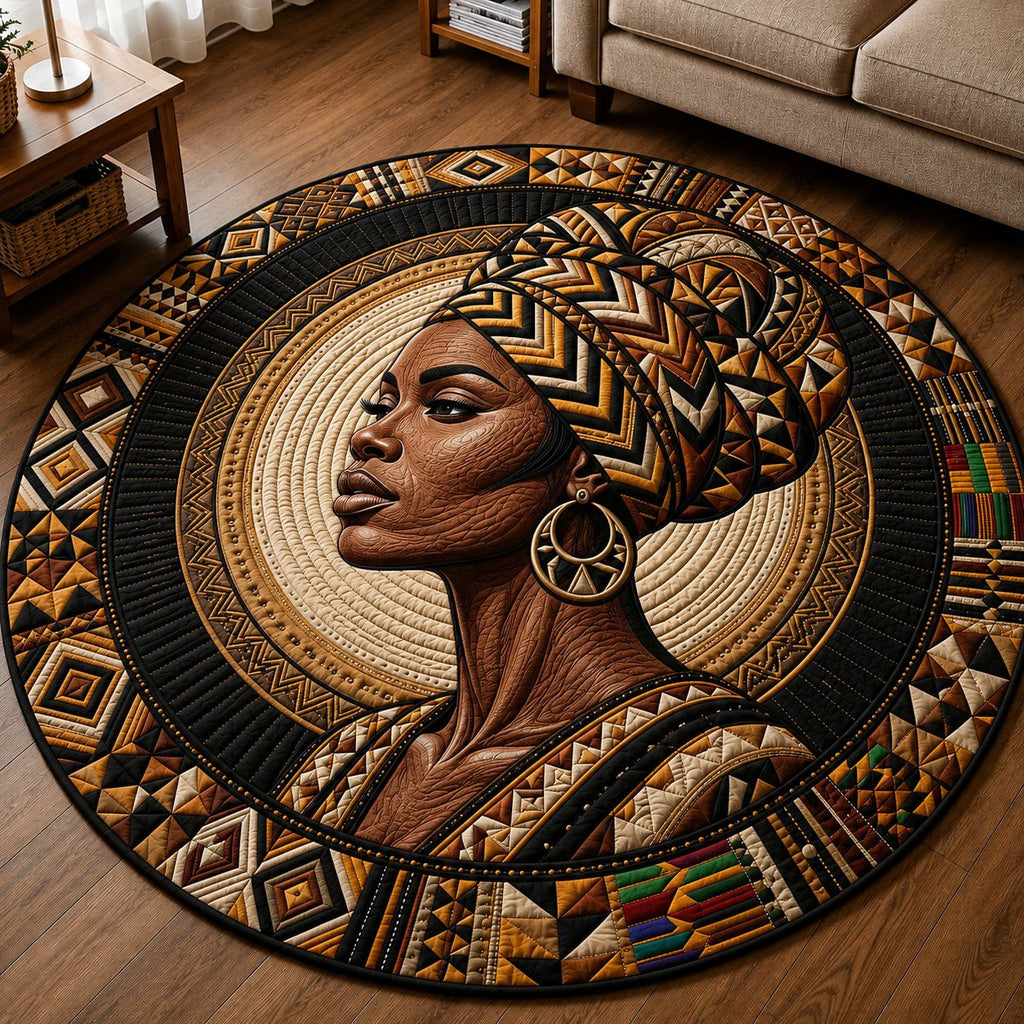 Black Queen Round Mat Rug - Nature Design | Serene Home Decor