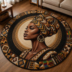 Black Queen Round Mat Rug - Nature Design | Serene Home Decor
