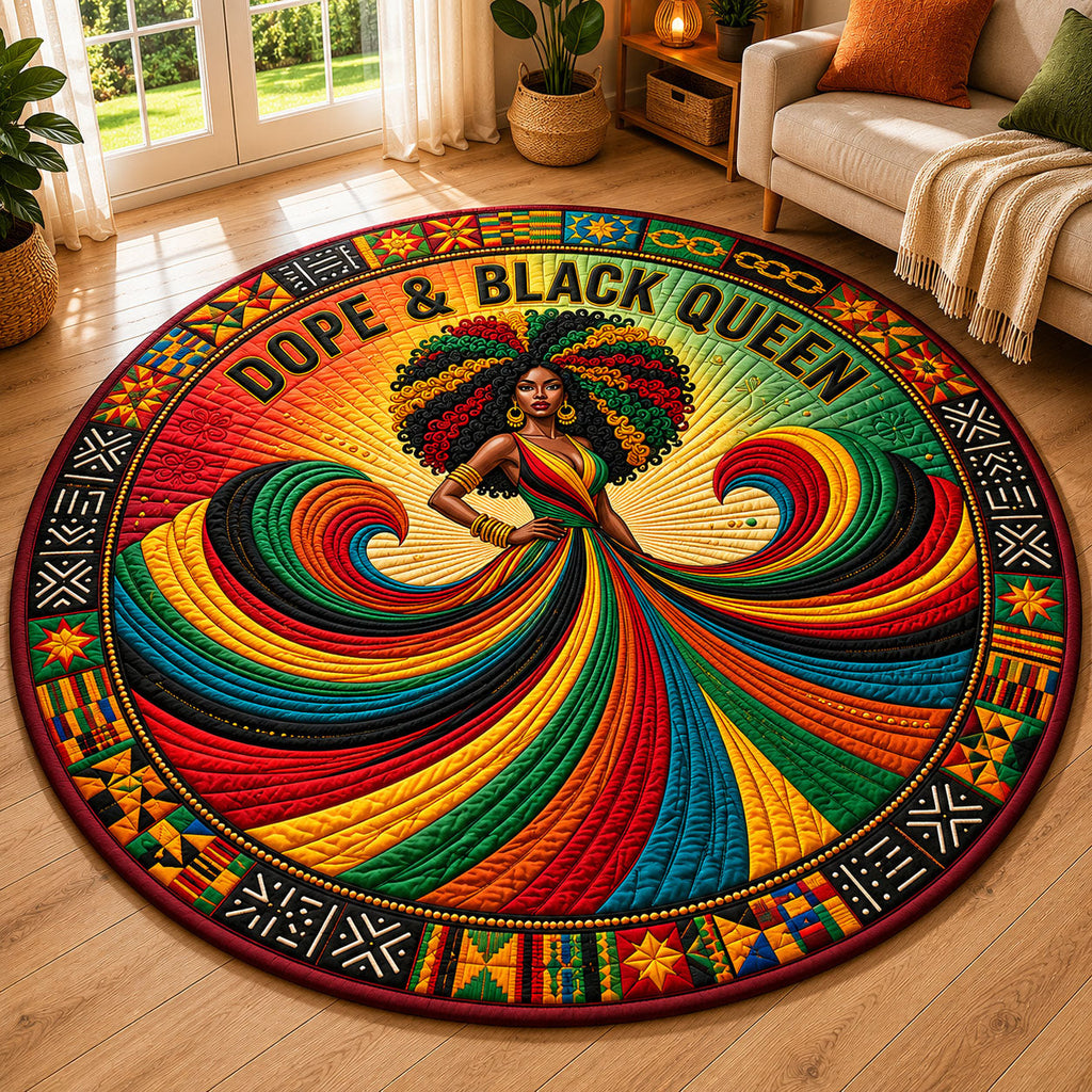 Black Woman Pride Round Mat Rug GFTOPND287