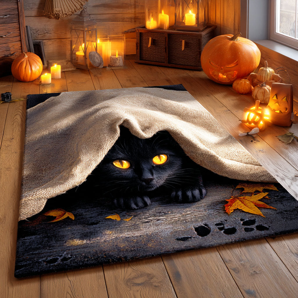 Blanket Cat Secret area rug in a living room