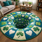 Blessed Greenery Round Mat Rug - washable non-slip printed rug